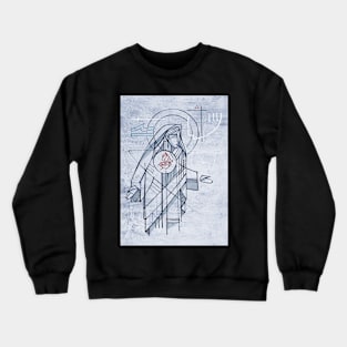 Virgin Mary Immaculate Heart illustration Crewneck Sweatshirt